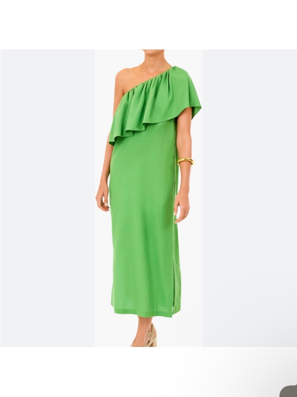 Tuckernuck Pomander Place Twist Of Lime Florencia One Shoulder Dress Sz L
